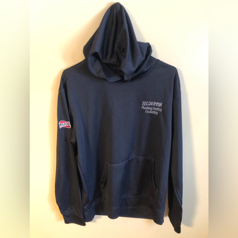 Hunter Plumbing, Heating, Excavating Hooded Sweater Mens Medium